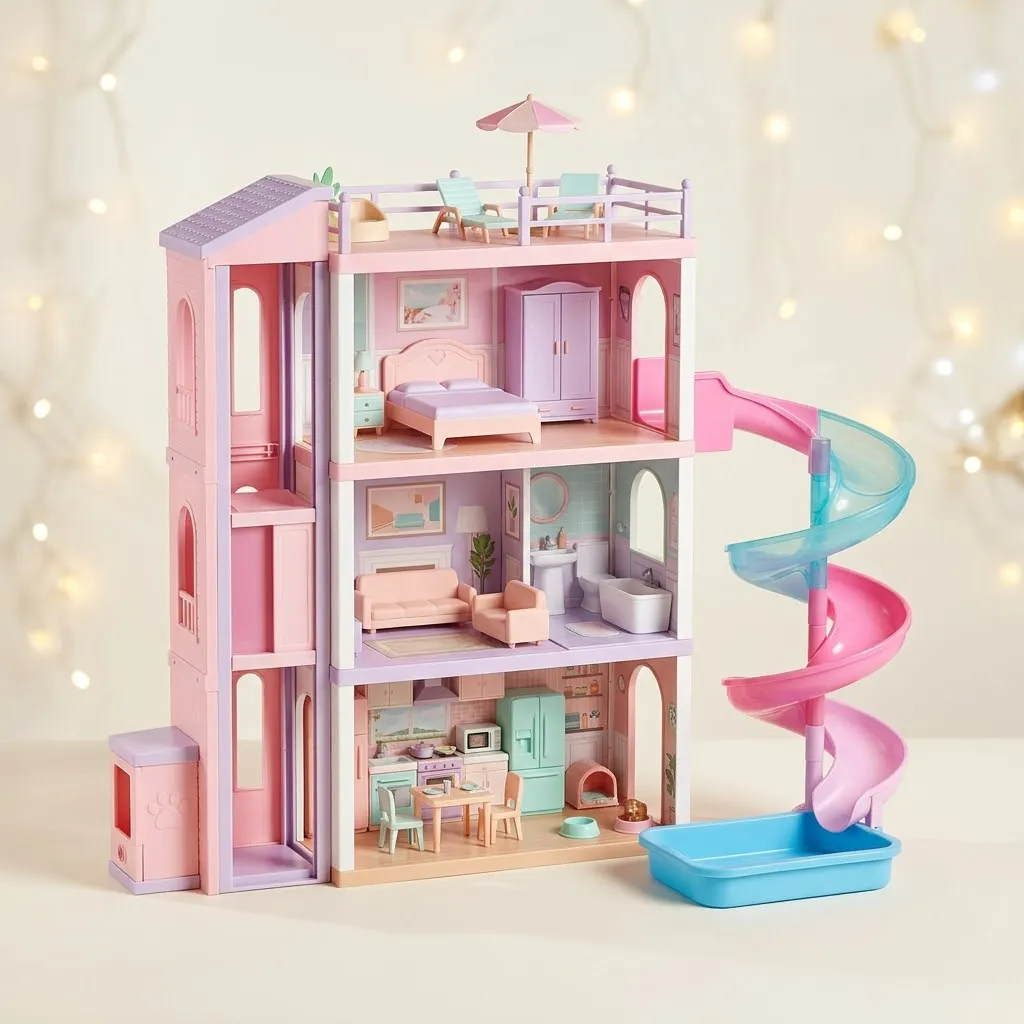 Barbie DreamHouse 2026 con 2 piscinas y 2 toboganes - Barbie