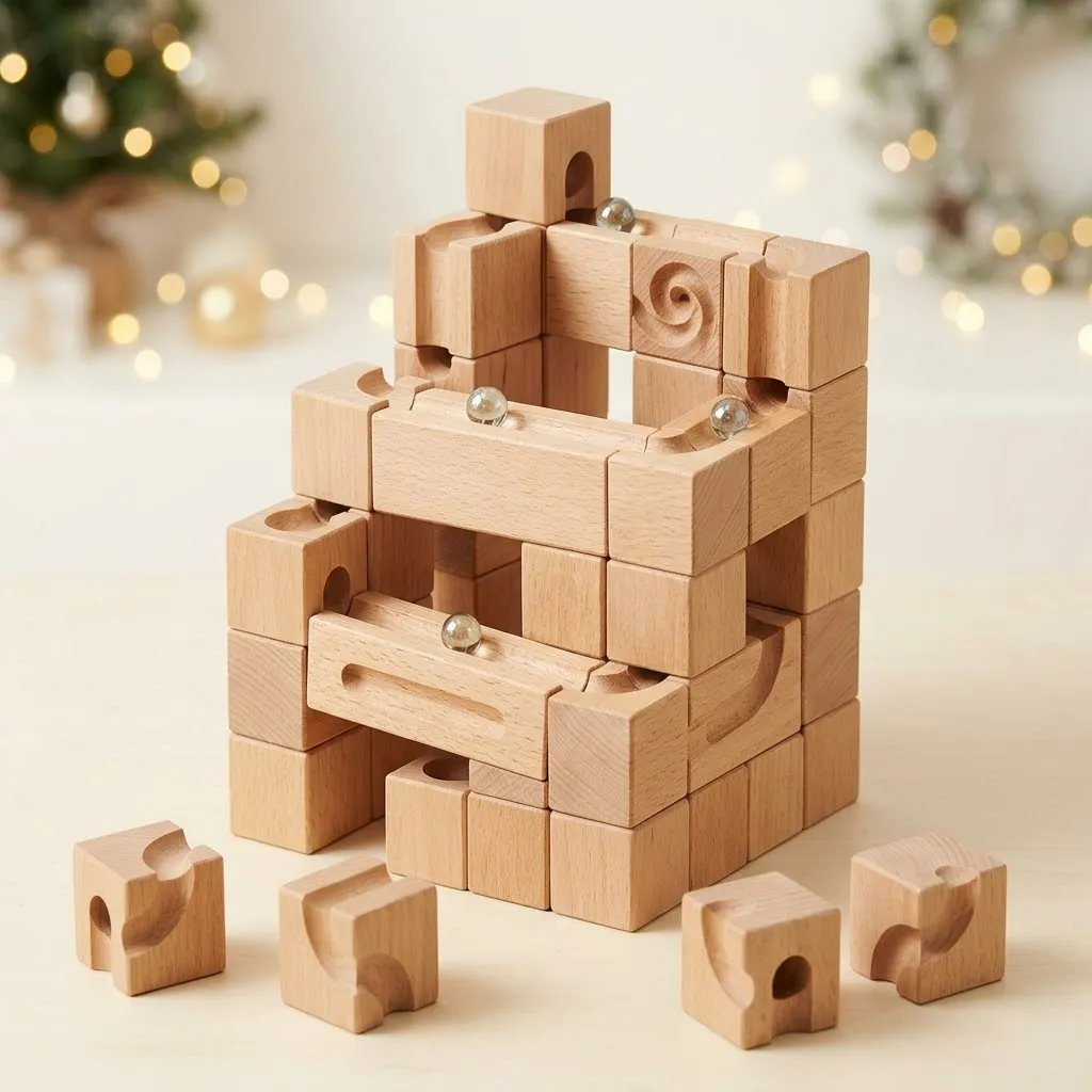 CUBORO STANDARD 50 – Pista de canicas de madera (set de inicio grande) - CUBORO