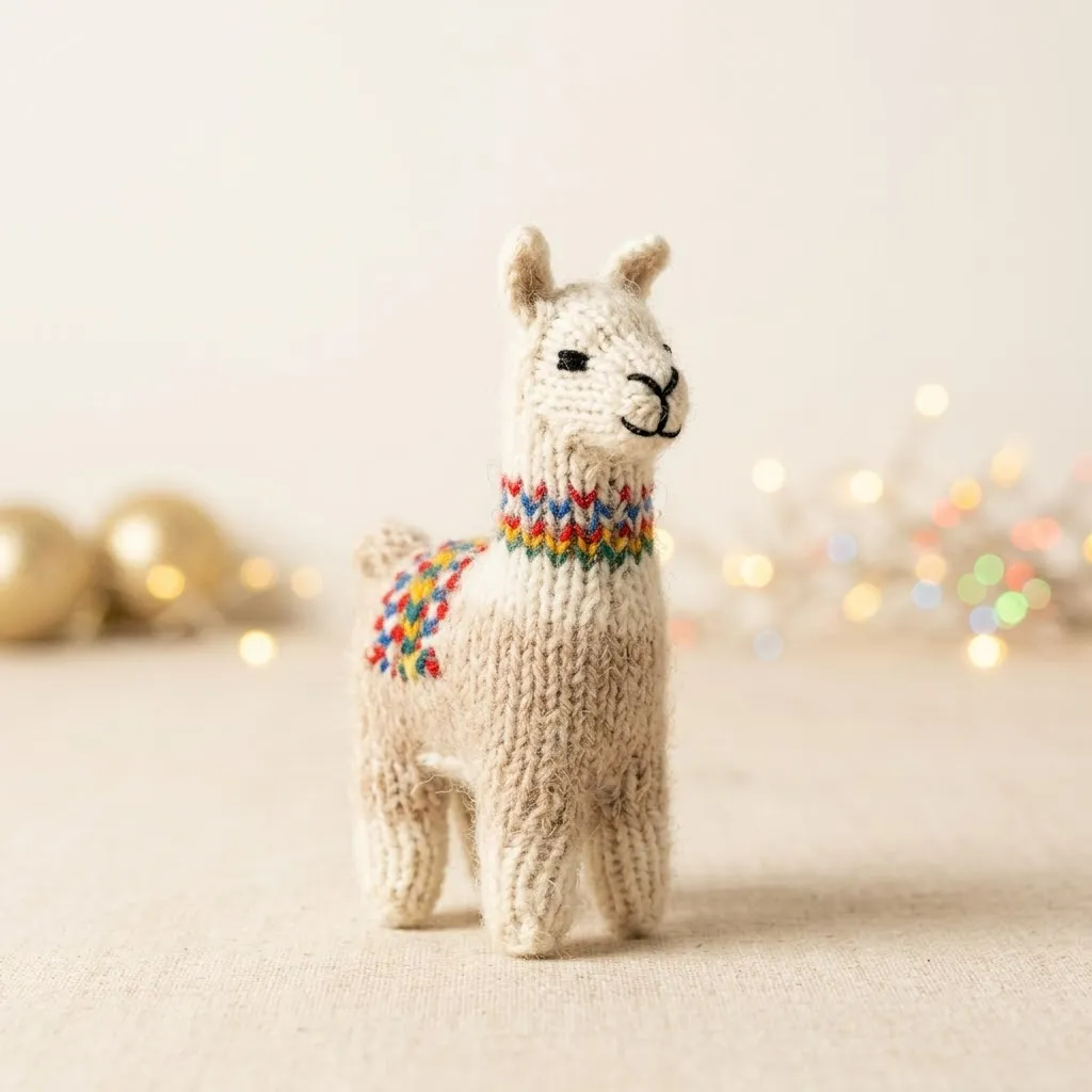 Títere de dedo Llama en lana de alpaca (Manos Aymaras, Perú) - Ten Thousand Villages